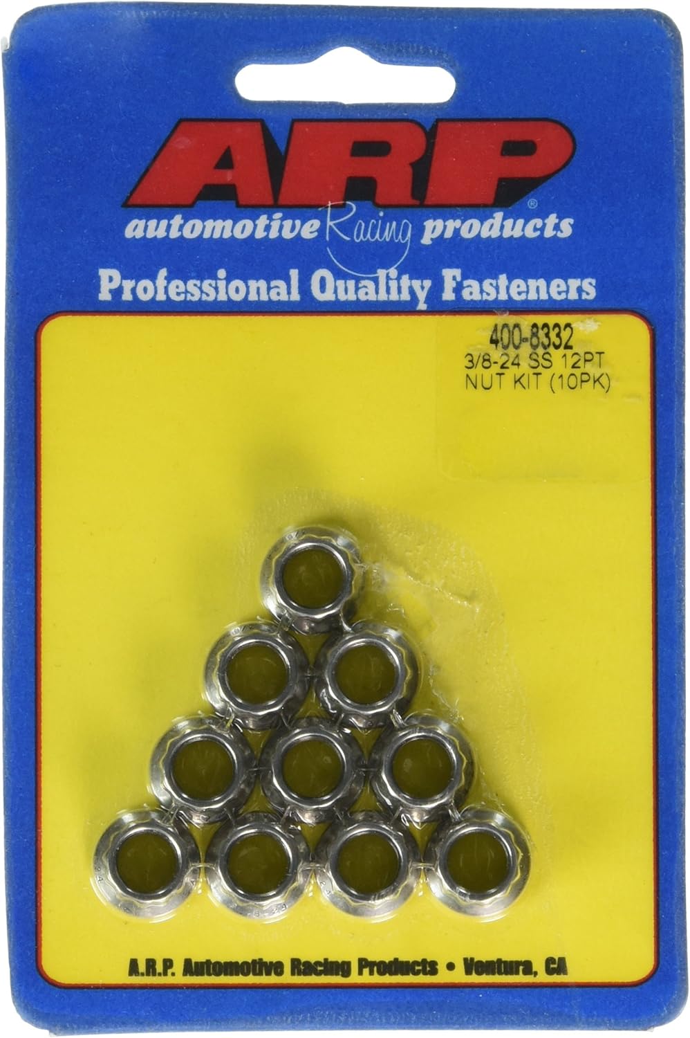 ARP 400-8332 3/8"-24 Stainless Steel Nut - 10 Piece