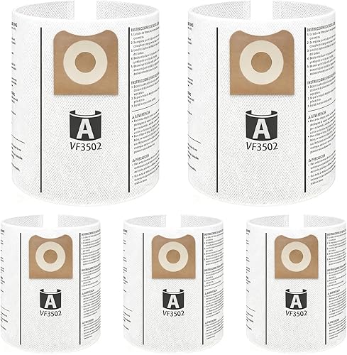 Miniatura 11 de Paquete de 5 VF3502 de repuesto para bolsas rígidas para aspiradora tamaño A, compatibles con aspiradoras RIDGID de 12 a 16 galones, bolsas