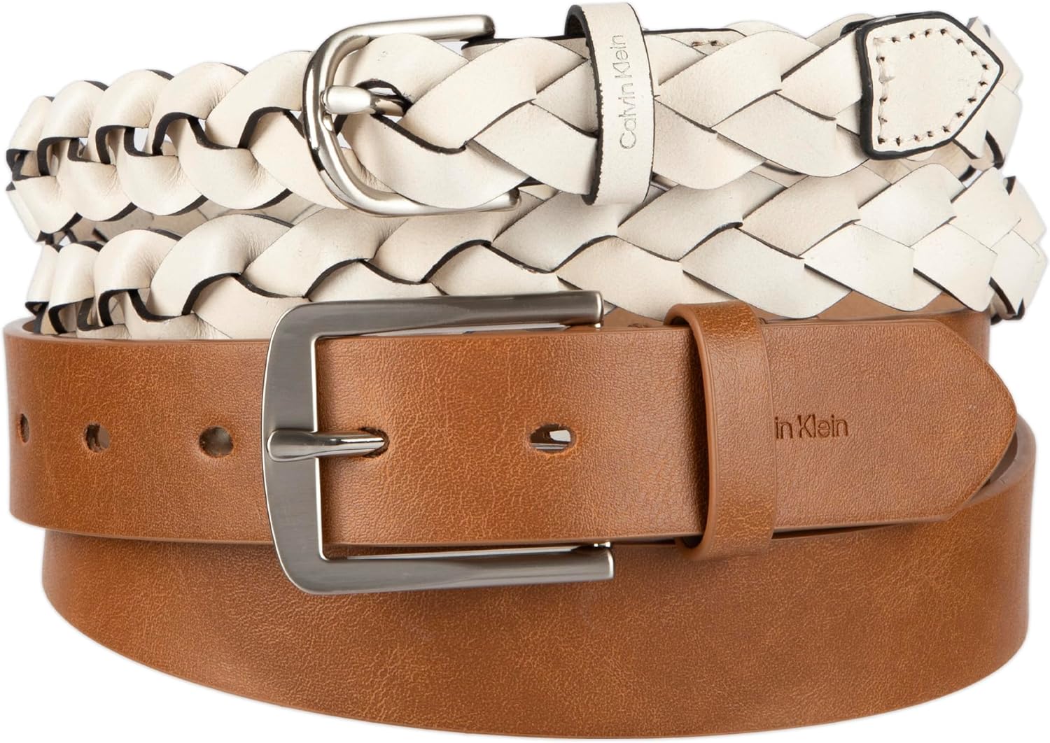 Calvin Klein womens 2-pack Slim Width Fashion Belt Set for Jeans, Dresses & Casual Wear