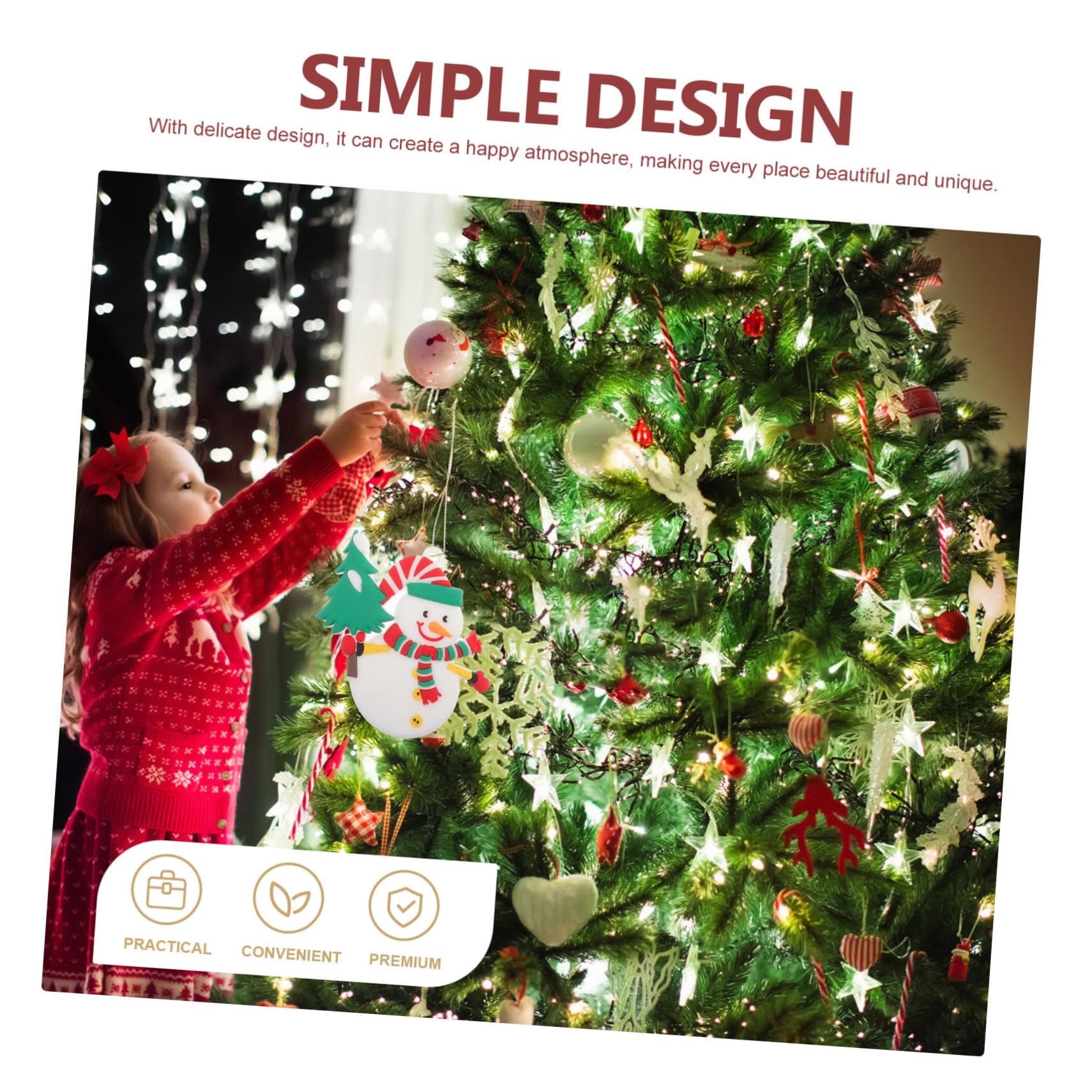 PRETYZOOM 5 Juegos De Adornos para Árbol De Navidad Muñecos De Nieve Adornos Decorativos para Colgar 6 Unidades X 5