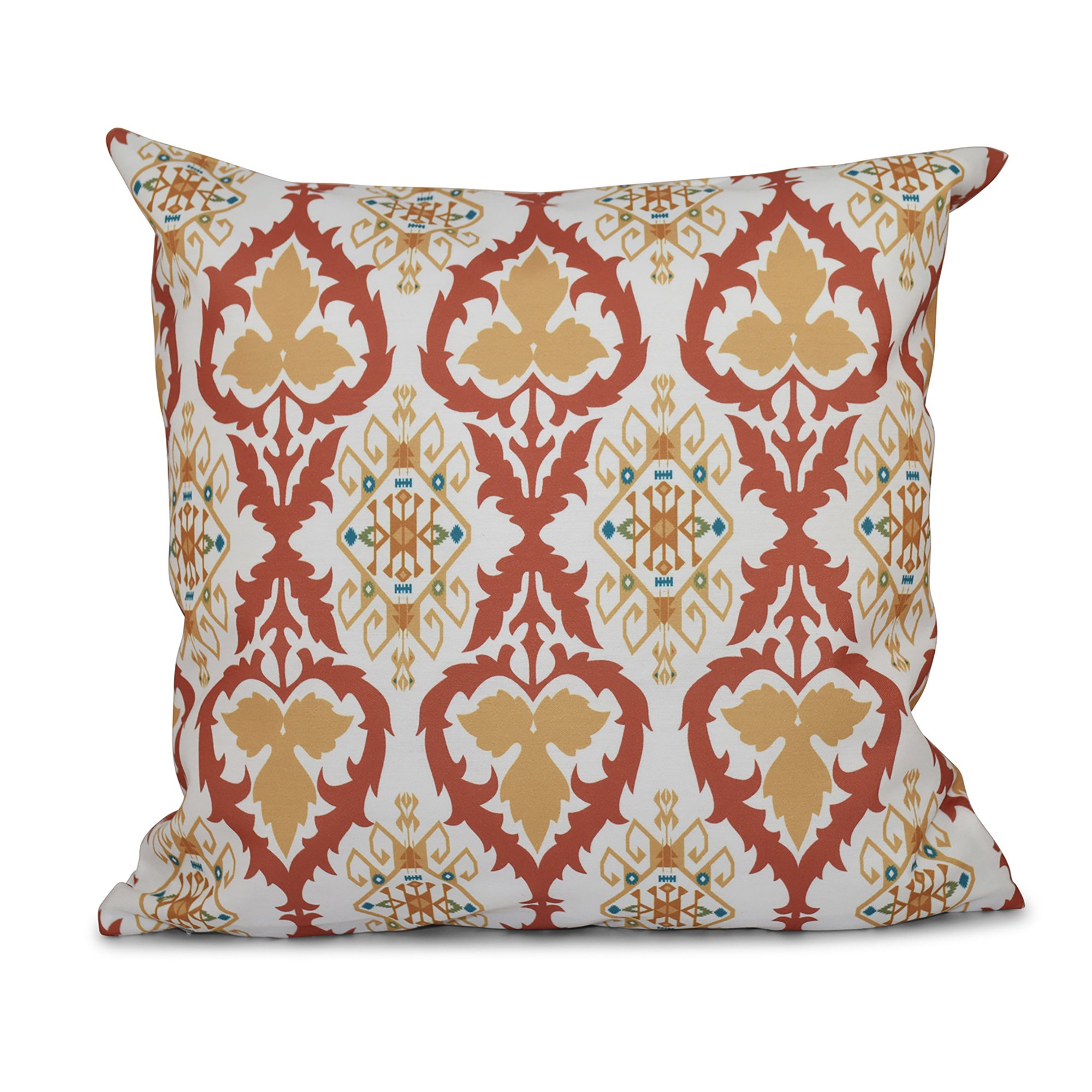 PGN538OR2YE6-18 18 x 18-inch Bombay Geometric Print Pillow 18x18 Orange