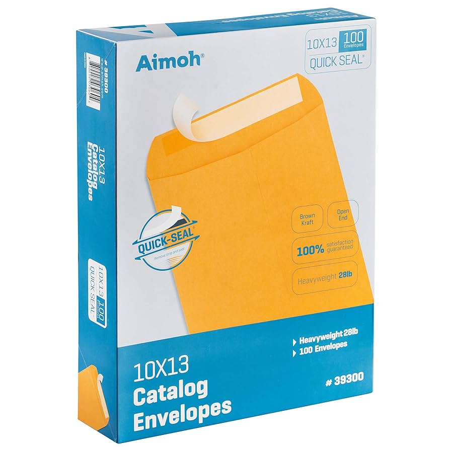 10x13 Sobres De Catálogo Autoadhesivos, Paquete De 100, Pape