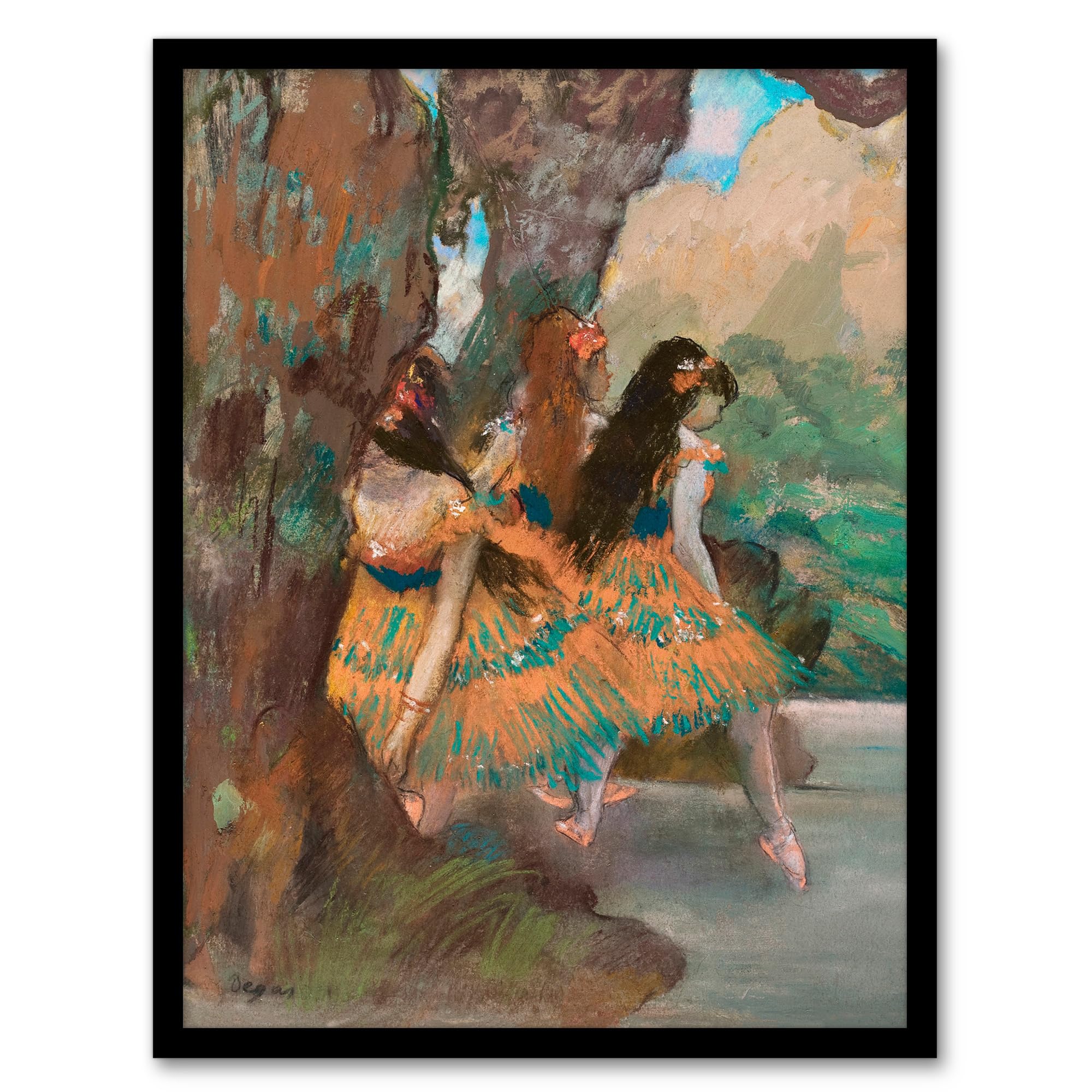 Artery8 Edgar Degas Young Ballet Dancers On Stage Framed Wall Art Print Home Décor A3