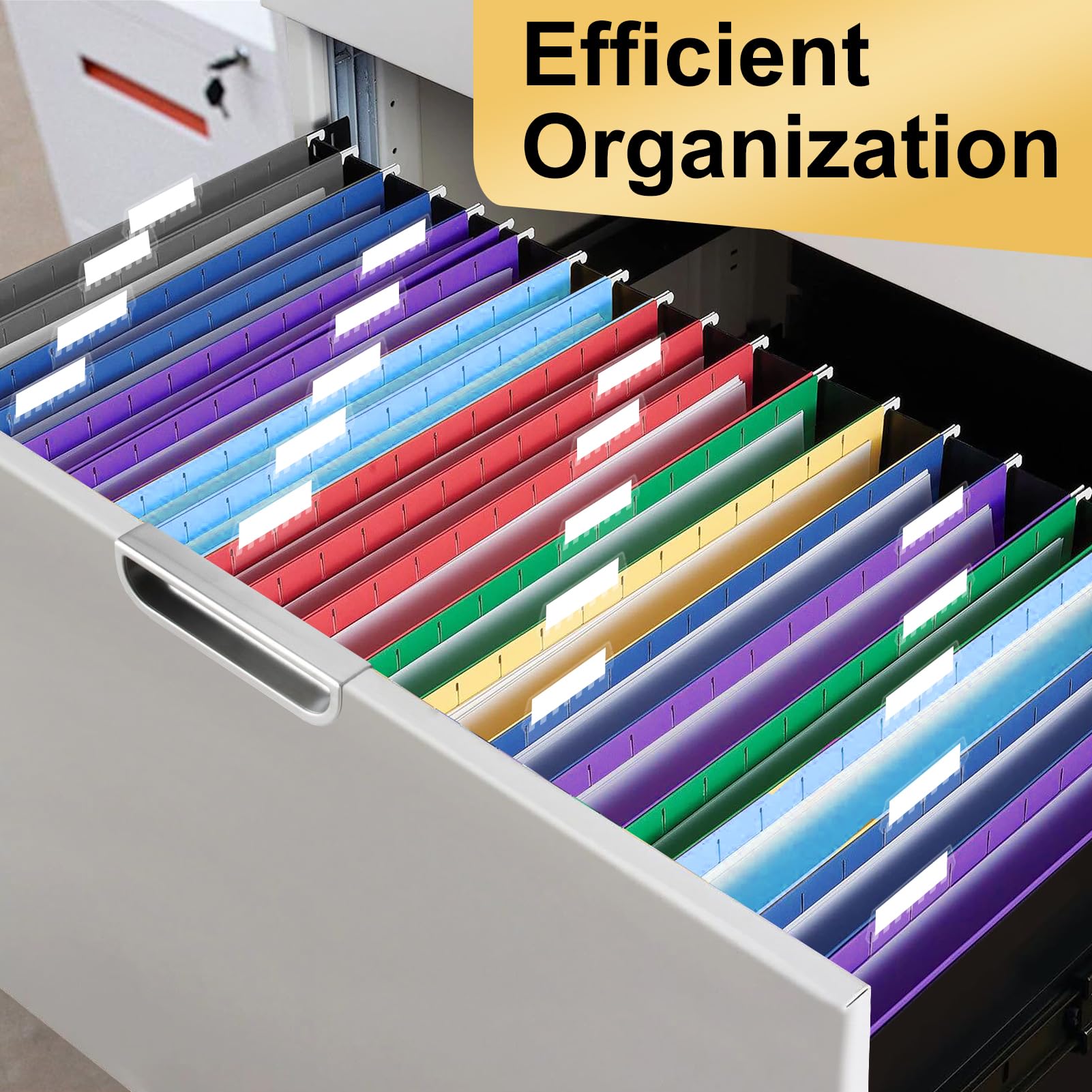 Carpetas colgantes para archivos, paquete de 60 carpetas colgantes tamaño carta con pestañas, mantente organizado para tu hogar y oficina, archivos a granel, documentos y papel, 10 colores