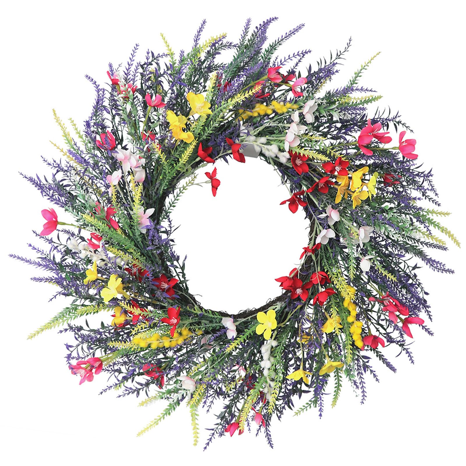 Shntig Beautiful Floral Garlands Perfect for Weddings Parties Silk Flower Artificial Lavenders Wreath for Door Wall Decoration Door Hanging Deck