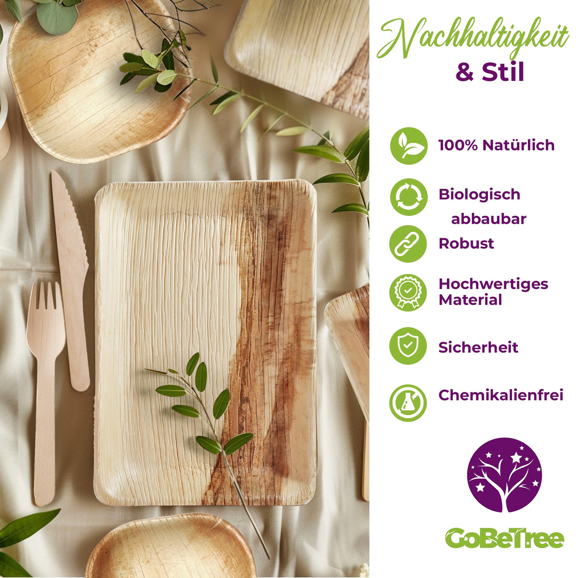 GoBeTree 30 Palmblatt Teller 23x16 cm Bambus-Optik. Teller fr Tapas,  Vorspeisen und Desserts, Einweg Rustikal : Amazon.de: Kche, Haushalt &  Wohnen