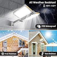 Vista 5 de ropelux Luces Solares para Exteriores, 6000LM Luces para Exteriores con Sensor de Movimiento Paneles Solares Dobles Grandes, IP65 Resistente al Agua