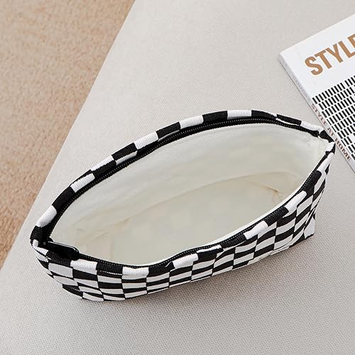 Miniatura 4 de ALEXTINA Bonitas bolsas de maquillaje de gran capacidad, pequeñas bolsas de maquillaje, bolsas de cosméticos de viaje estéticas para mujeres, bolsa