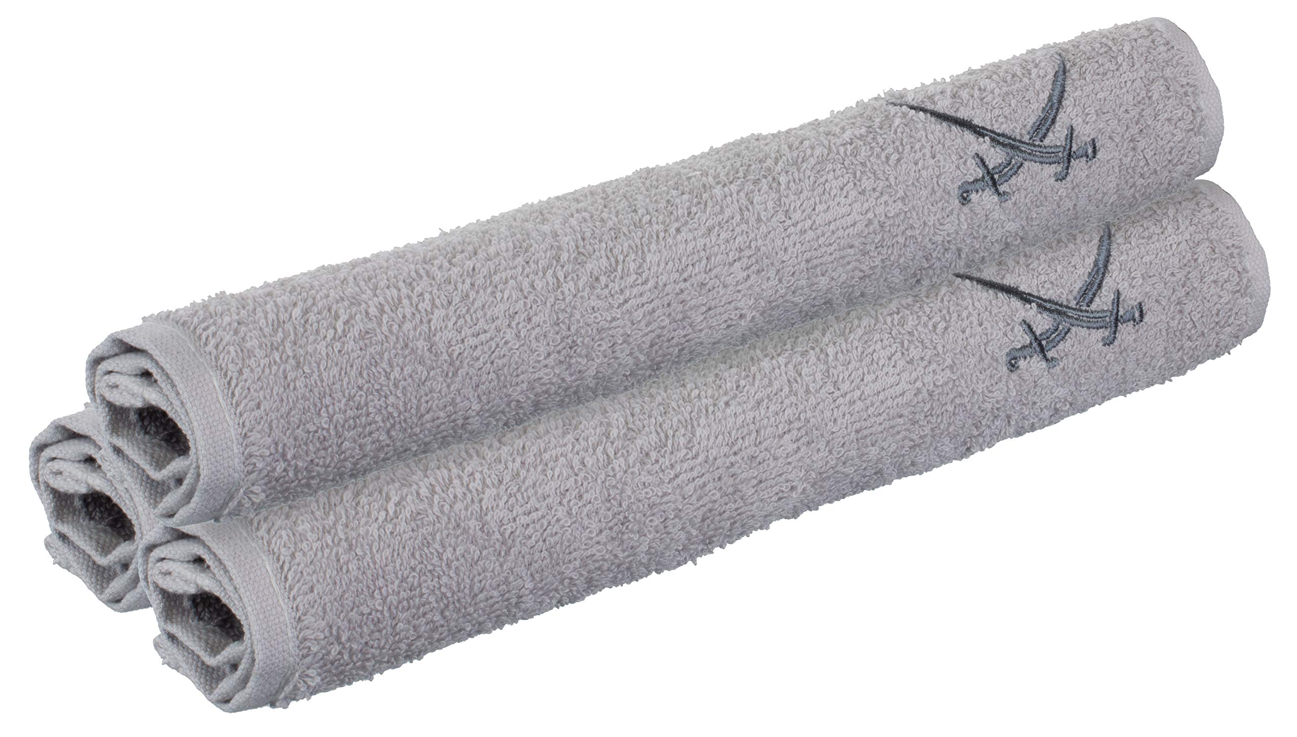 Sansibar - Set di 12 asciugamani per ospiti con logo ricamato, 100% cotone, 30 x 30 cm, colore: Argento