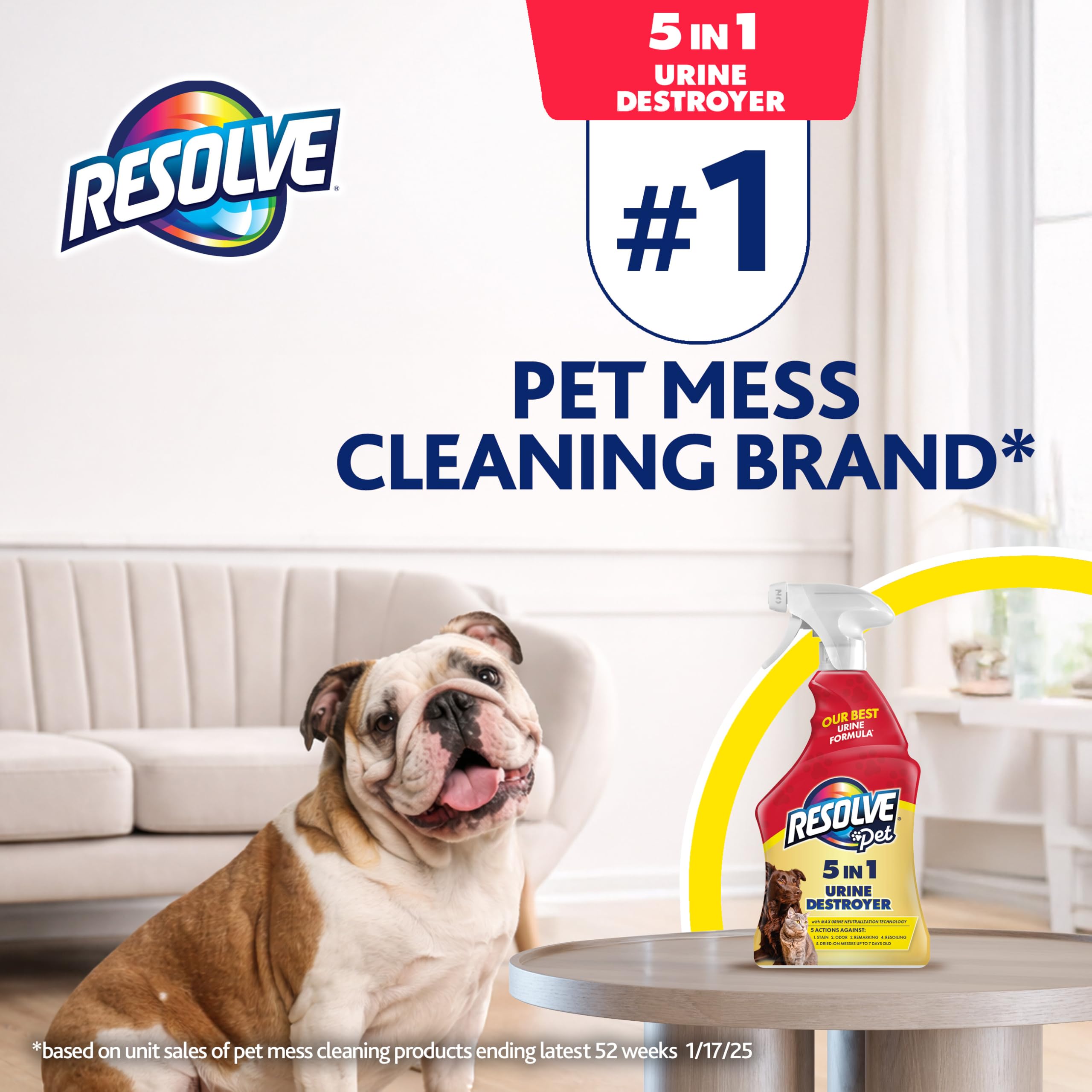 Resolve Pet Specialist Urinvernichter-Spray – Fleckenentferner und Gerüche von Haustieren, Reinigungslösung für Teppich und Urin von Katzen und Hunden, 75 ml