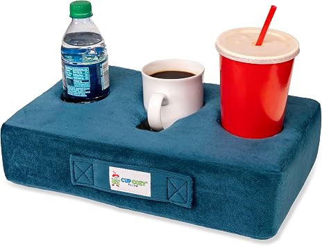 The Original Cup Cozy Pillow Gray-As Seen on TV-The Worlds Best Couch/Bed/Car Cup Holder for Drinks/Snacks/Remotes! Teal