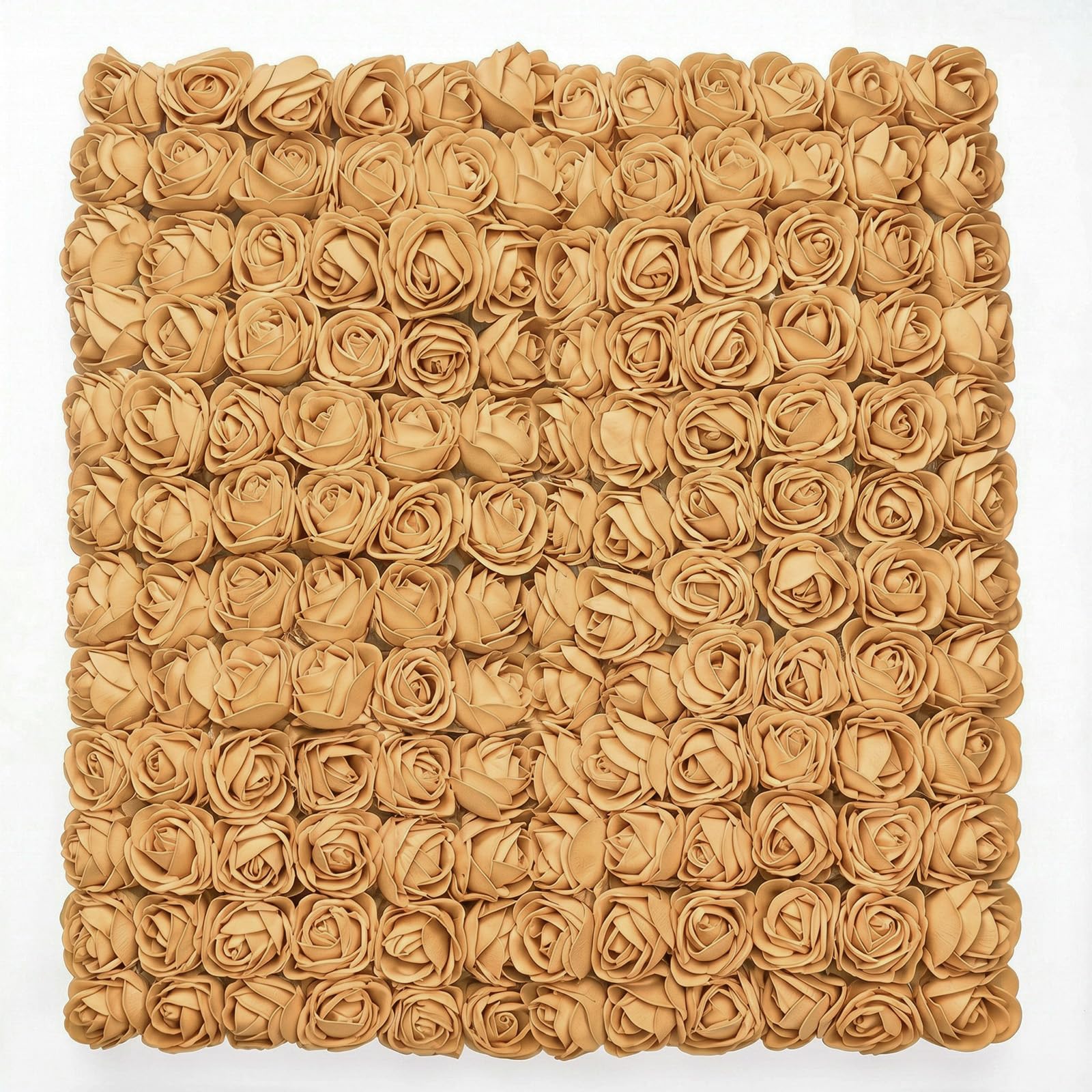 Gkhlg 144 Pcs Foam Roses Artificial Flowers with Soft PE Foam Stems Craft Flowers for DIY Crafters to Decorate Home Parties and Holidays (Gold)