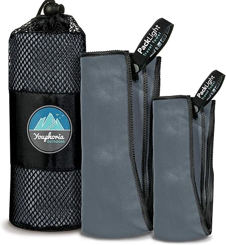 Youphoria Outdoors Toallas de camping ligeras de secado rápido Traveling - Paquete de 3