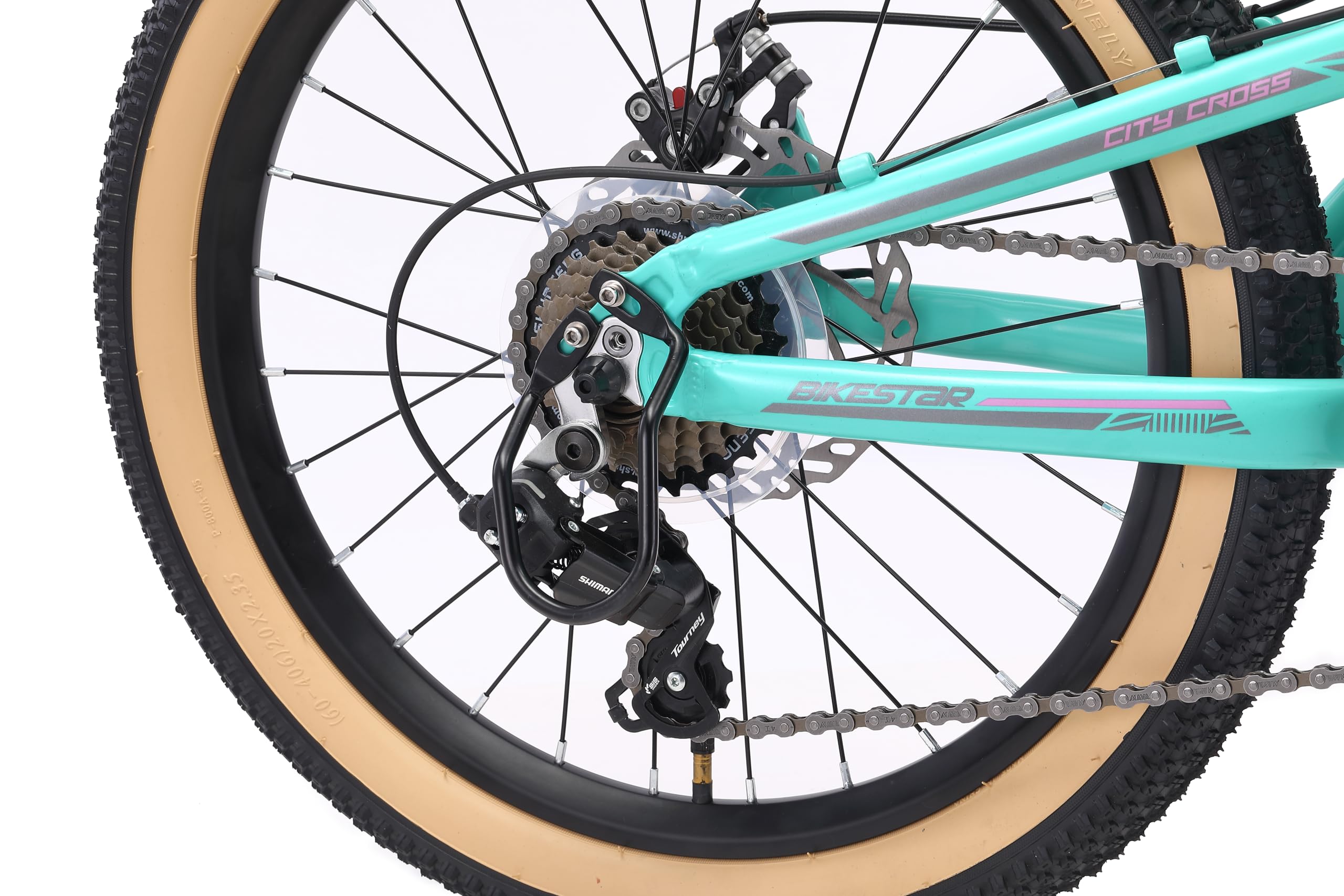BIKESTAR VTT Vélo Tout Terrain Tout Suspendu pour Enfants de 6 Ans | Bicyclette 20 Pouces 7 Vitesses Shimano, Freins Disque