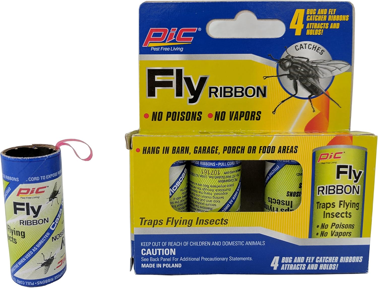 Nontoxic Fly Strips, indoor and outdoor. Sticky Fly Ribbons trap flies and mosquito