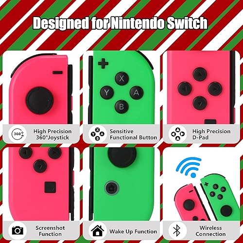 Miniatura 5 de Tinygu Joy Cons for Switch Nintendo Left and Right Switch Joy Con Controllers Left Right Wireless Remote Replacement for Switch Joycons Support