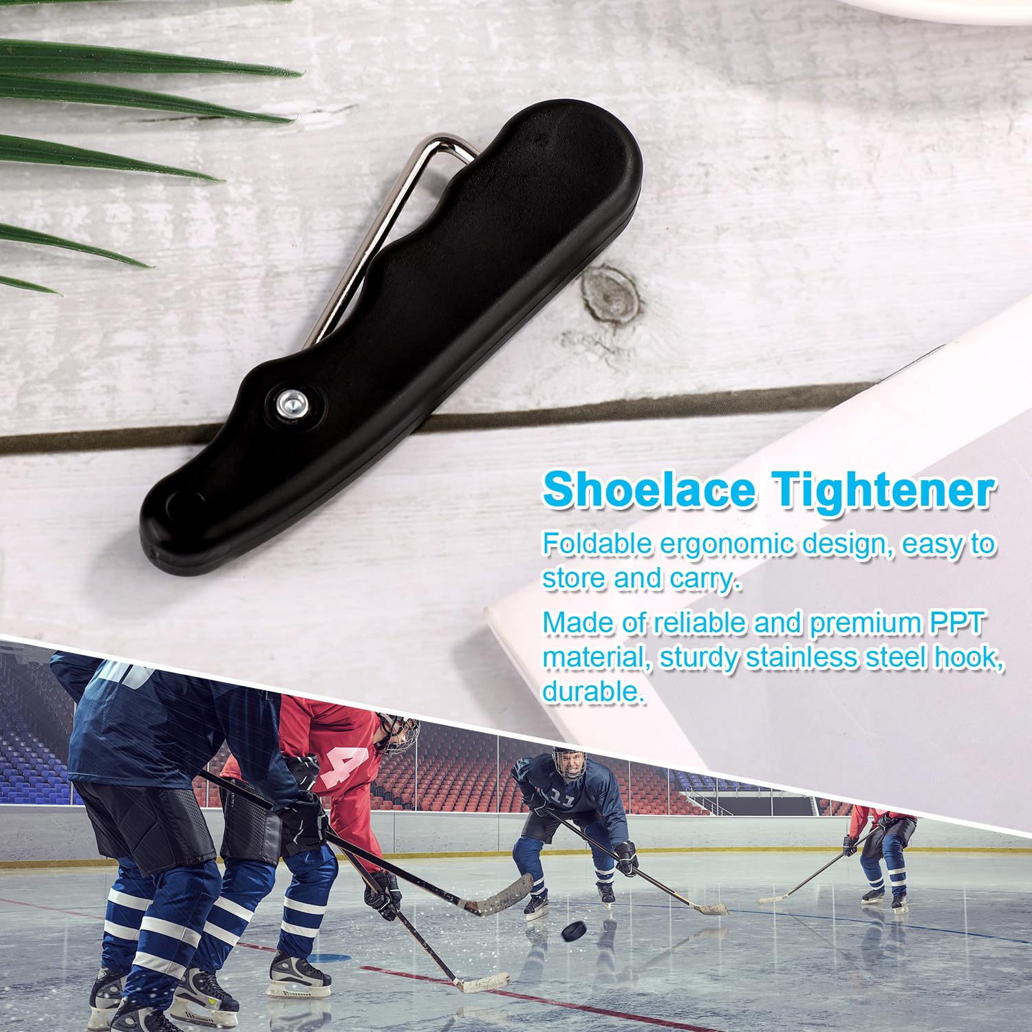 Serre-lacets Pliant Pour Patins - Outil Pratique Pour Serrer Vos Lacets Rapidement Et Fort !