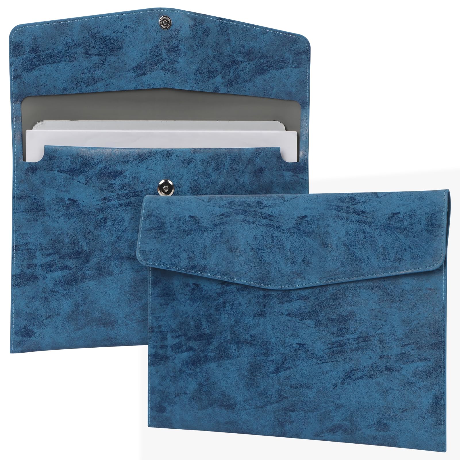 FYY File Folder - PU Leather A4 Document Holder File Organizer Filing Envelope Portfolio Case Tablet Sleeve with Magnetic Snap Closure for Home School
