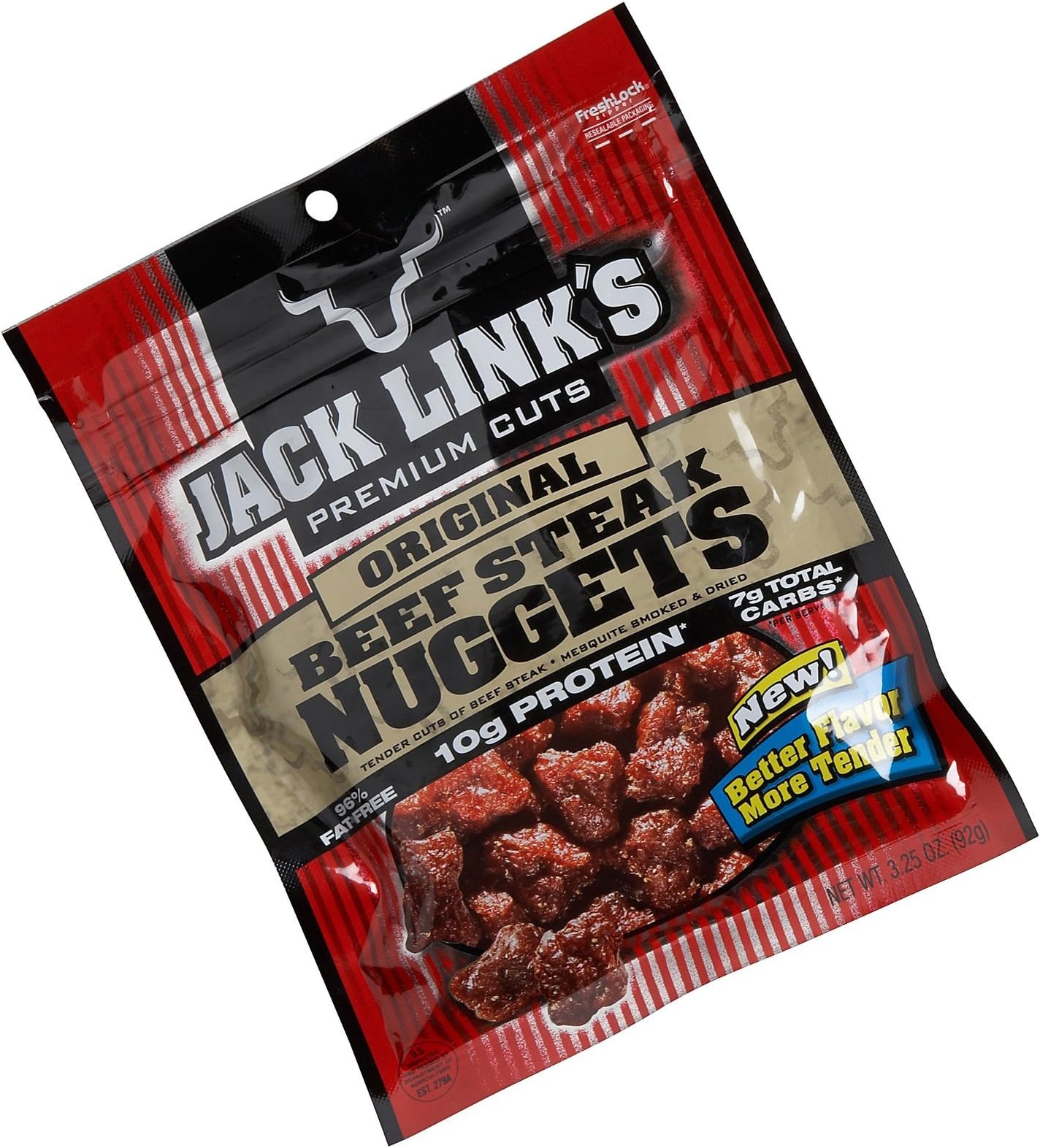 Jack Link's 01541 Premium Cuts Original Beef Steak Tender Bites Nuggets, 3.25 Oz (Pack of 8)