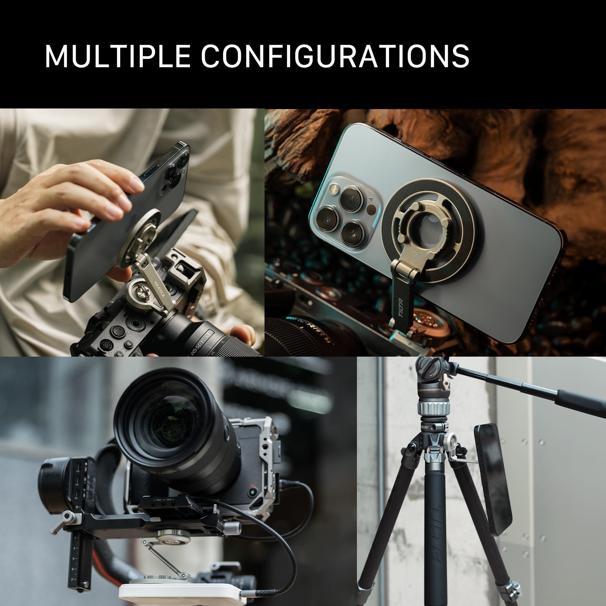 Tilta Kit di montaggio articolato magnetico – grigio titanio | supporto per smartphone e power bank con scarpa fredda, 1/4"-20 | braccio multiasse per fotocamera Rigs, monitoraggio wireless, vlogging