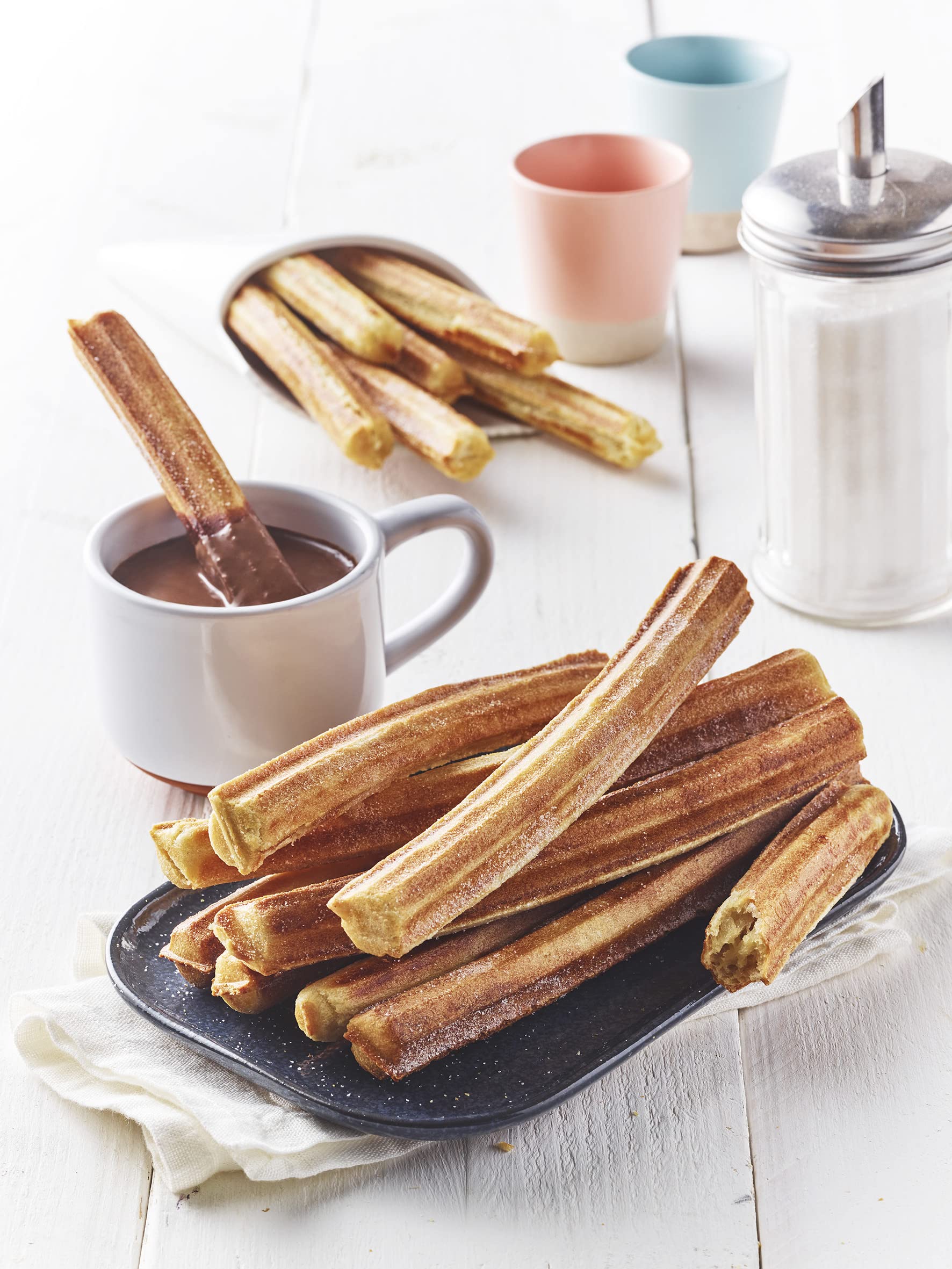 LAGRANGE Juego de placas Churros, compatible con todos los gofres "Premium", placas de aluminio fundido, revestimiento antiadherente de doble capa, 010842, Mineral