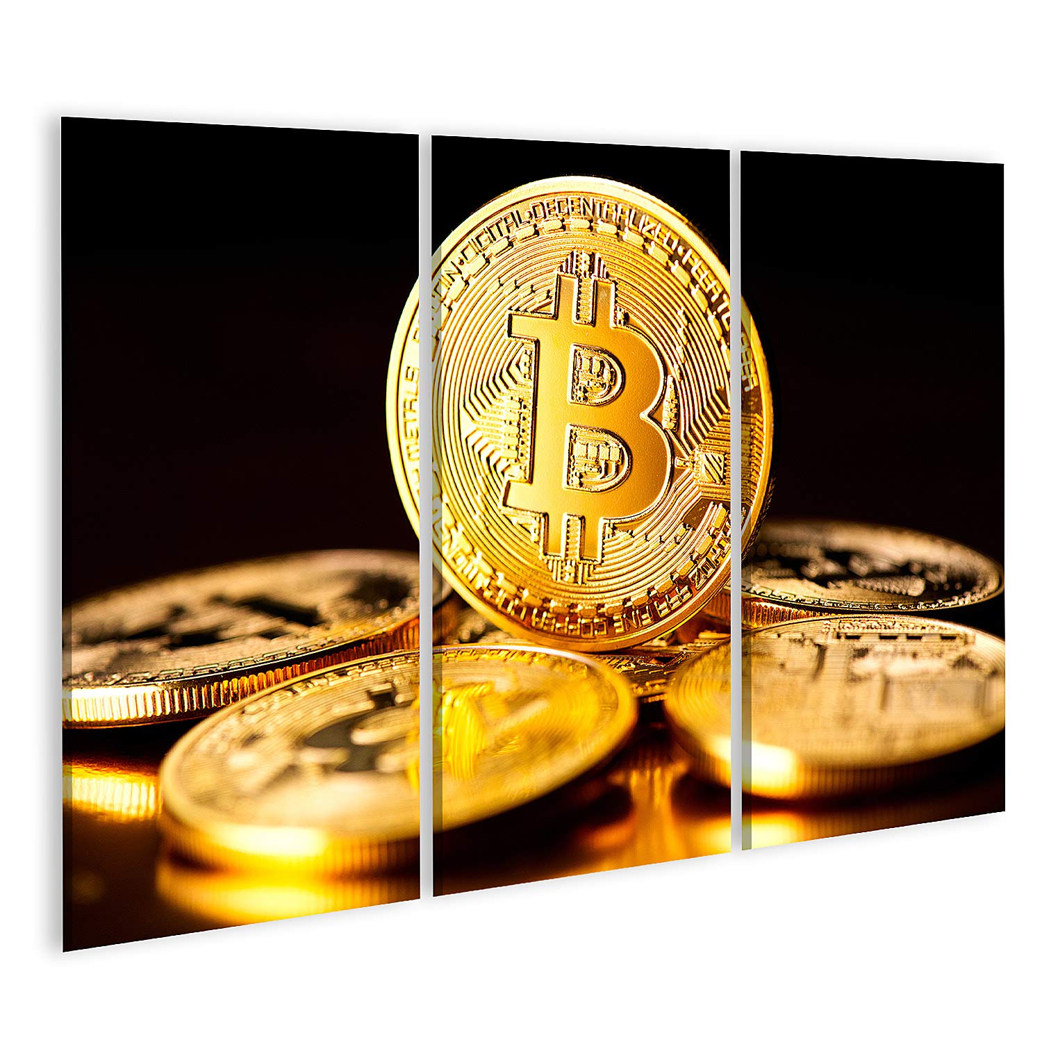 islandburner Cuadro en Lienzo La Moneda criptográfica de Bitcoin. Monedas  BTC sobre Fondo Negro. Moneda, electrónica. Cuadros Modernos Decoracion  Impresión Salon : Amazon.es: Hogar y cocina