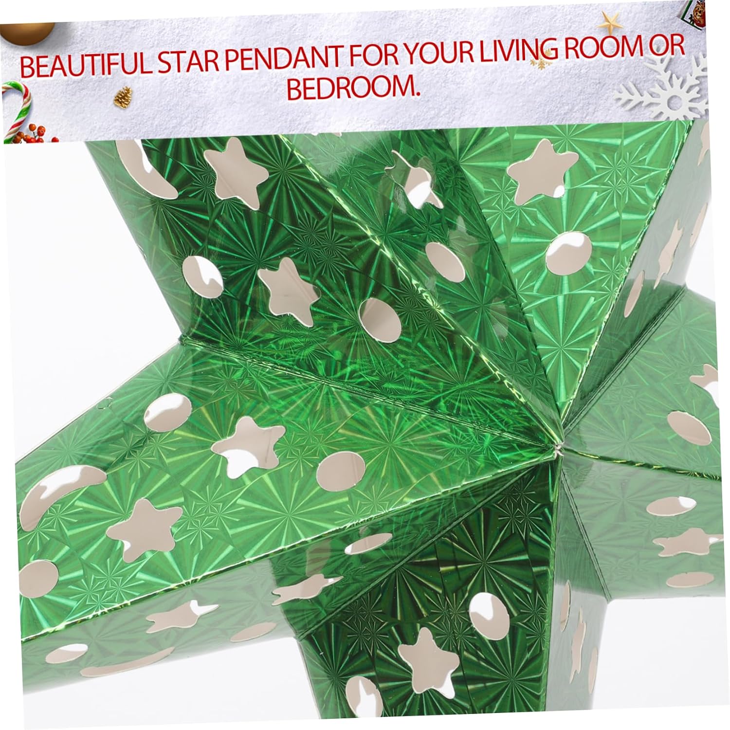 Housoutil Paper Hanging Star 5pcs Star Lamp Shade 45cm Paper Lamp Shade Ceiling Lighting