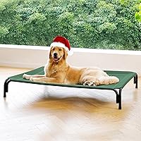 Vista 13 de Cama Elevada para Perros Catre Elevado para Perros al Aire Libre para Perros Medianos, la Instalación No Requiere Herramientas, Marco con Malla Negro