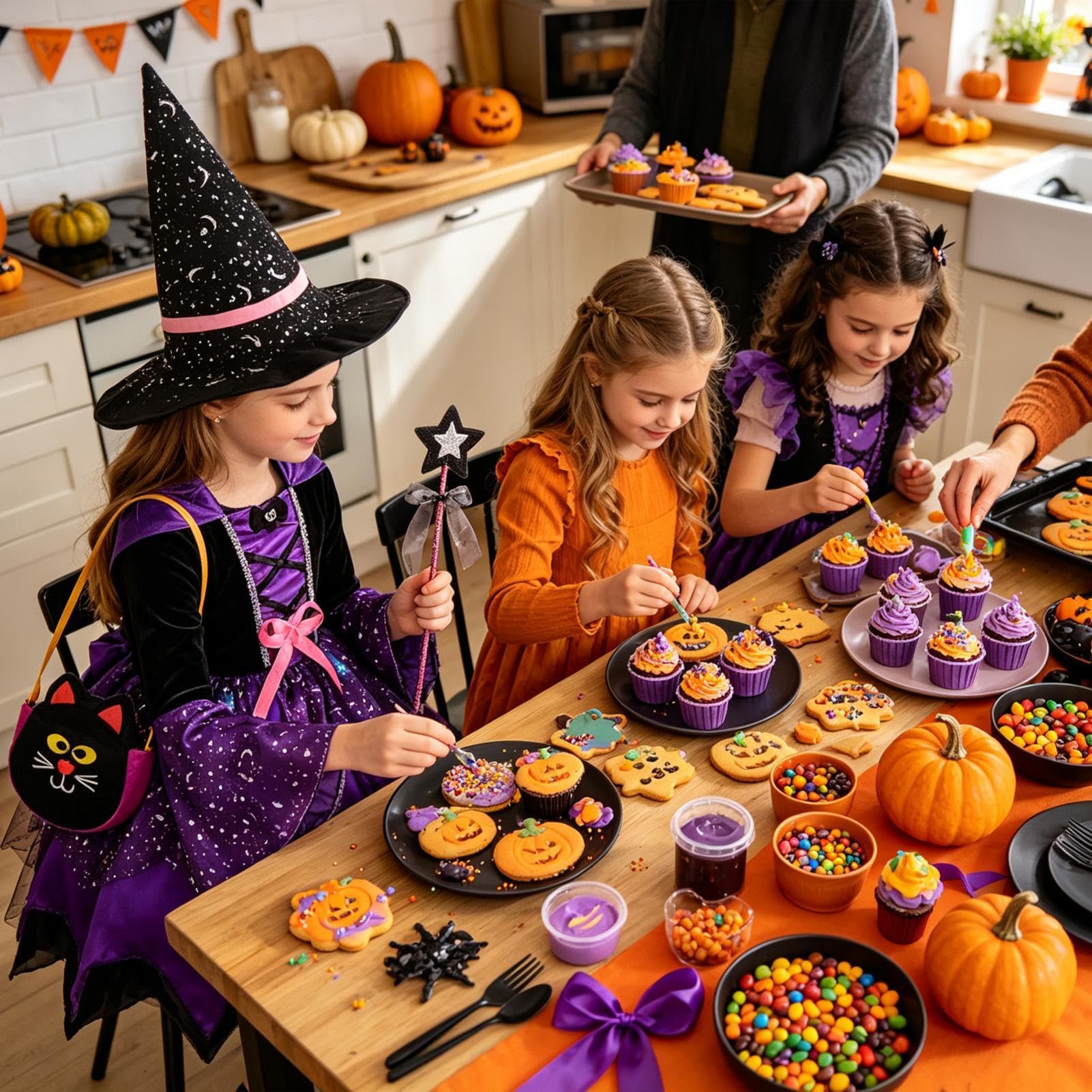 Costume da strega per ragazza, vestito luminoso leggero e confortevole