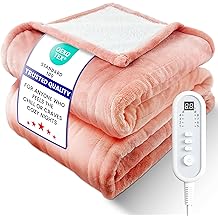 Couverture chauffante &eacute;lectrique pleine taille, flanelle et sherpa haut de gamme ultra‑confortables, r&eacute;partition uniforme de la chaleur et temp&eacute;rature stable, 1&ndash;10 H Auto‑Off, 8 temp&eacute;ratures (86&ndash;125,6&deg;F), protection contre la surchauffe, cadeaux id&eacute;aux pour grand-m&egrave;re