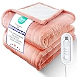 Electric Heated Blanket Full Size, Ultra‑Cozy Premium Flannel & Sherpa, Even Heat Distribution & Stable Temp, 1–10H Auto‑Off, 8 Temps (86–125.6°F), Overheat Protection, Ideal Gifts for Grandma
