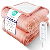 Electric Heated Blanket Full Size, Ultra‑Cozy Premium Flannel & Sherpa, Even Heat Distribution & Stable Temp, 1–10H Auto‑Off, 8 Temps (86–125.6°F), Overheat Protection, Ideal Gifts for Grandma