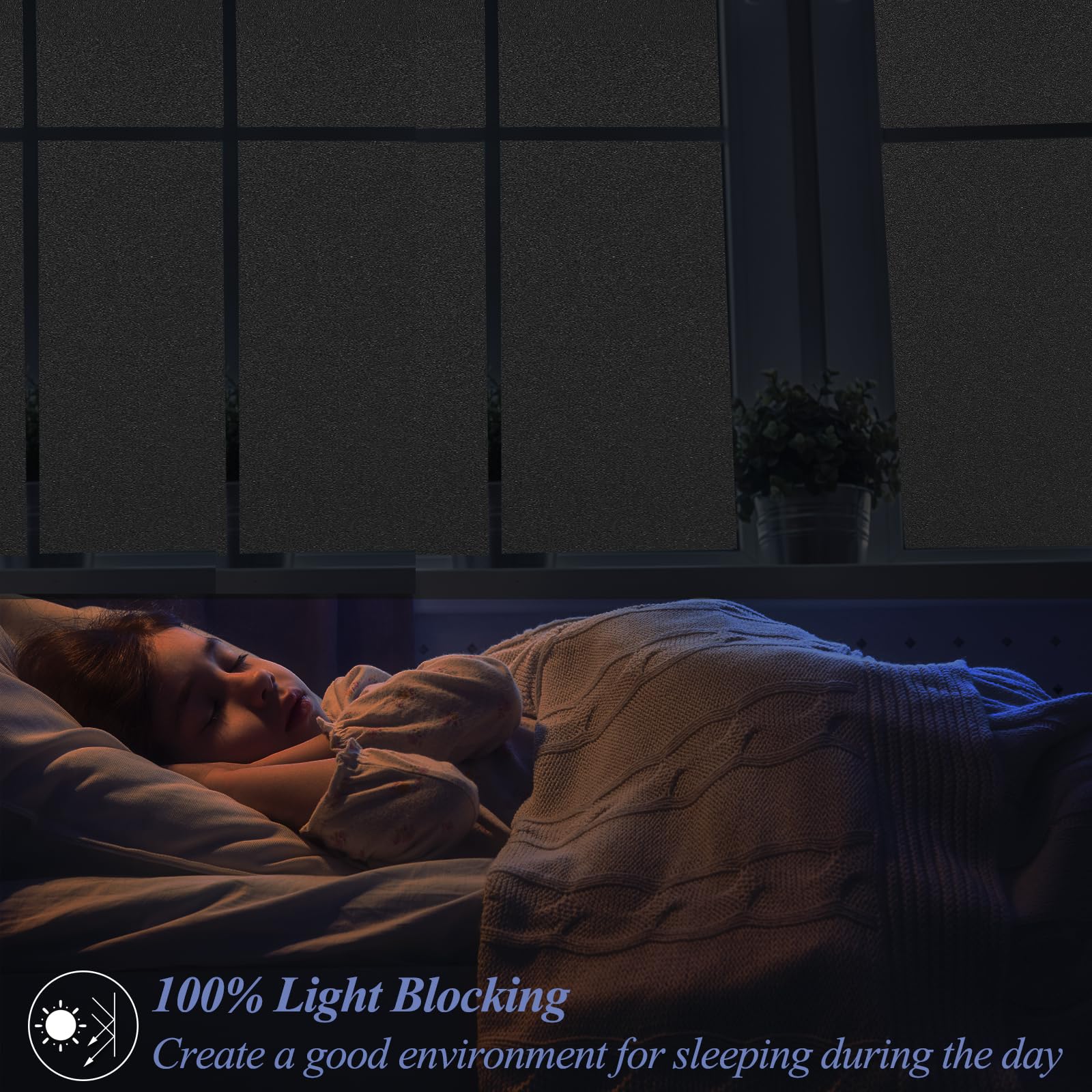 Película de privacidad total opaca para ventana, película opaca con control de calor, bloqueo solar, película estática para ventanas, cubierta opaca, tinte extraíble para la casa