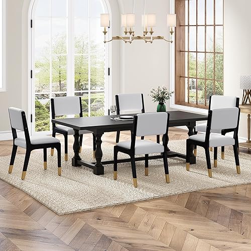 Miniatura 5 de Dining Chairs Set of 2 for Room, Modern Farmhouse Kitchen Table & Seating Chair Sets with Solid Wood Legs and Padded Seat, Side Chairs for Dining