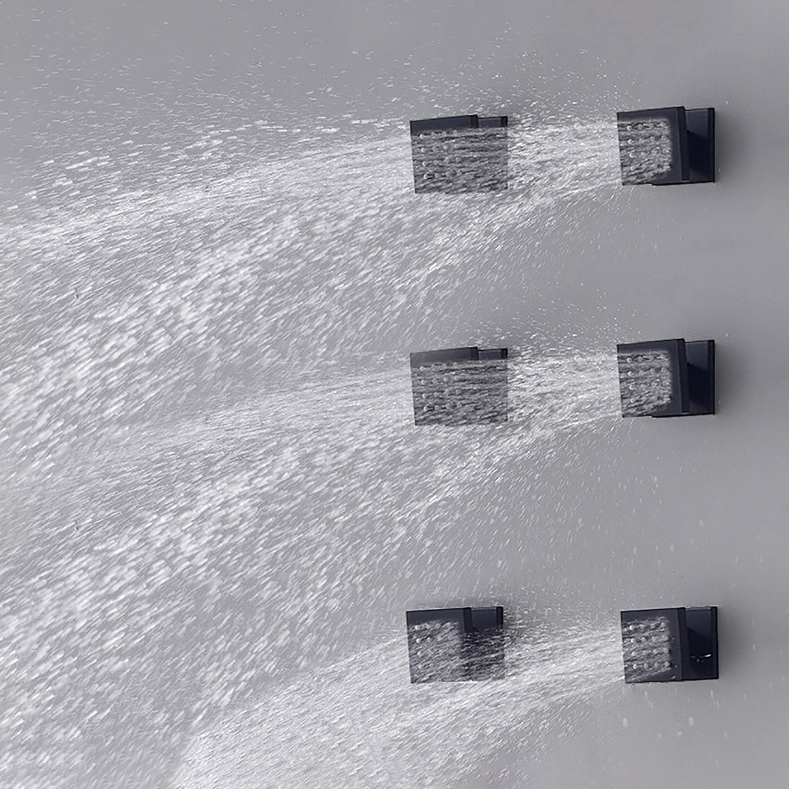 Rain Shower Set Rubinetto Doccia Termostatico Nero con Bocca Girevole per Vasca, 6 Getti per Il Corpo, Set Doccia Combinato A Parete, Miscelatore Doccia A Pioggia in Ott,8 inch