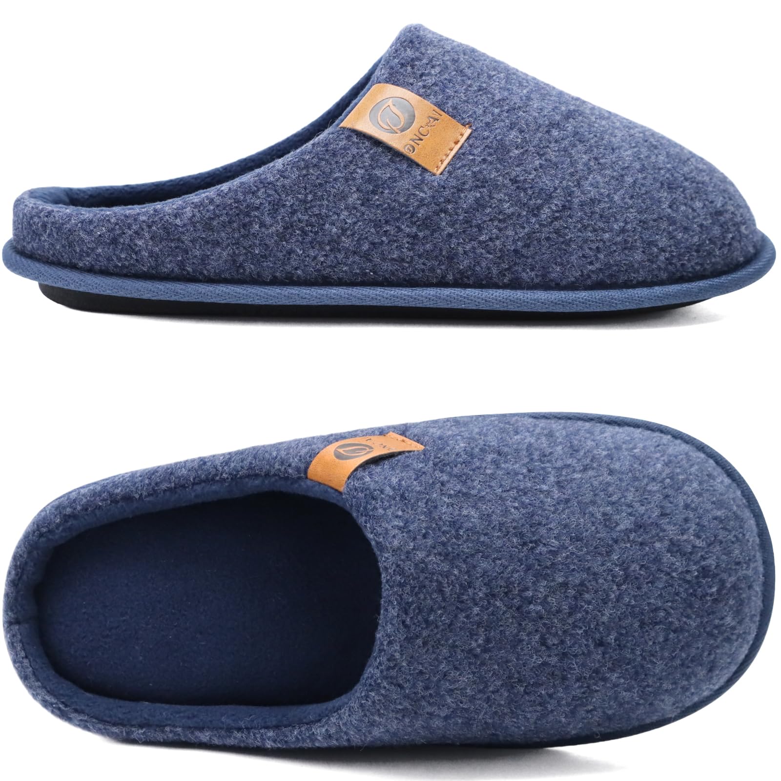 ONCAI Pantofole da Uomo Invernali, Comoda Memory Foam Calde Scarpe da Casa in Lana Con Suola Antiscivolo Taglia 40-49 EU
