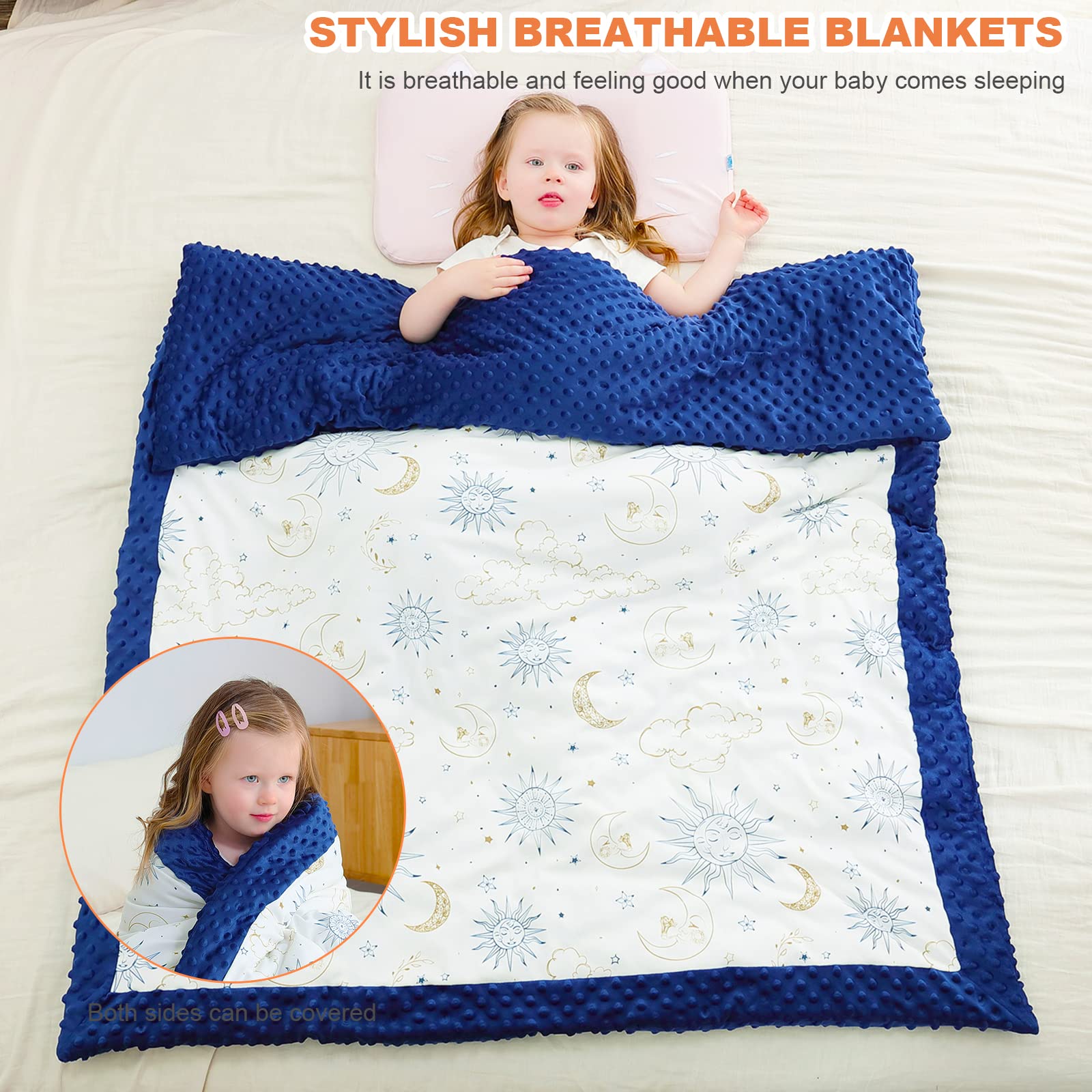 Babydecke 100% Bio Baumwolle, Kinder Kuscheldecke Minky Dots Polar Fleece Weiche Babydecke, Doppelseitige Multifunktions Baby Komfort Decke Babydecke Mädchen Junge Kuscheldecke 140x110cm