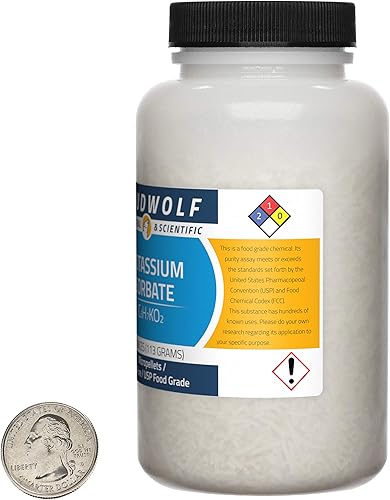 Miniatura 7 de Sorbato de potasio  1 onza  2 botellas  99% puro USP grado alimenticio  Micropellets