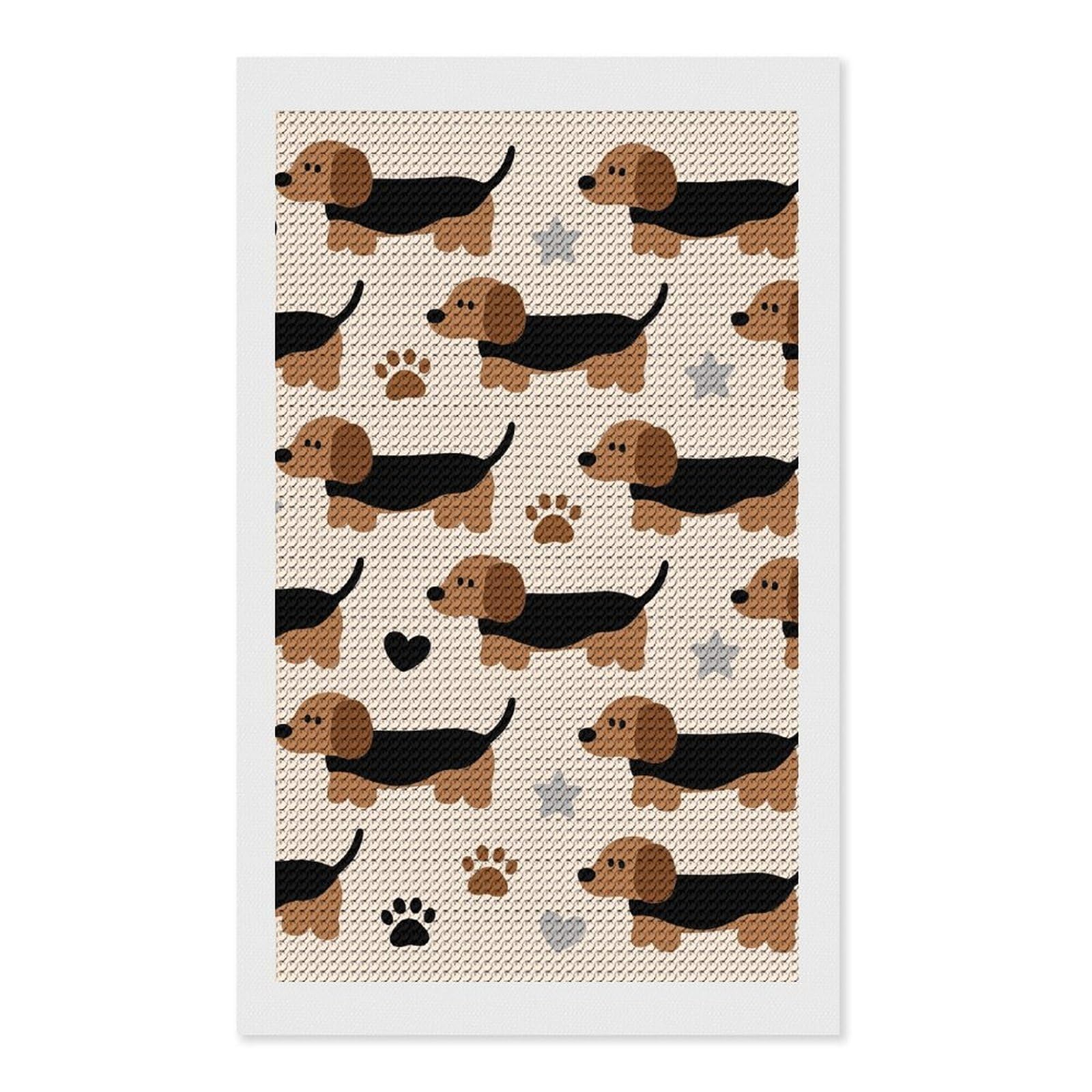 FodPand Dog 5D Diamond Painting Kits for Adults Beginners Full Drill Round Diamond Dots Pictures Gem Art Supplies for Home Wall Room Decoration DIY Craft Set Gift 12x20