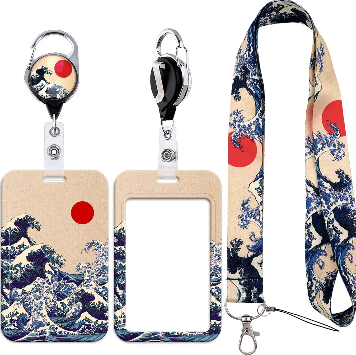 Lanyards for ID Keys with Vertical Badge Holder for Office School IDs Neck Lanyard with Swivel Metal Clasp and Retractable Badge Reel ClipBadge Holder for Men Women — image 1