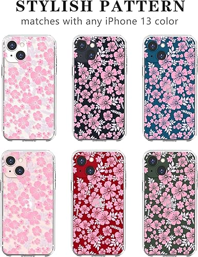 Miniatura 5 de Lovmooful Funda compatible con iPhone 13, diseño de hojas florales de aceite transparente para niñas y mujeres, TPU suave a prueba de golpes,