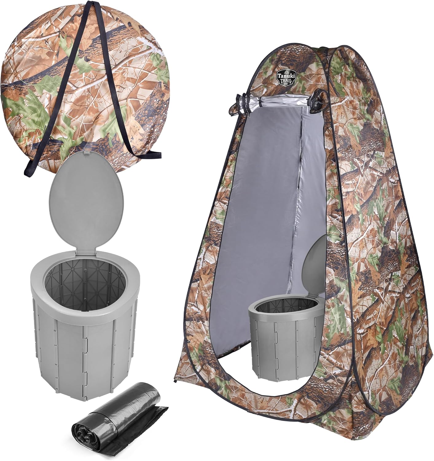 Waterproof Portable Camping Toilet Tent - Privacy Camping Bathroom Tent for Adults - Outdoor Toilet for Camping with 12 Waste Bags - Porta Potty for Camping - Camping Potty, Camp Toilet Portable