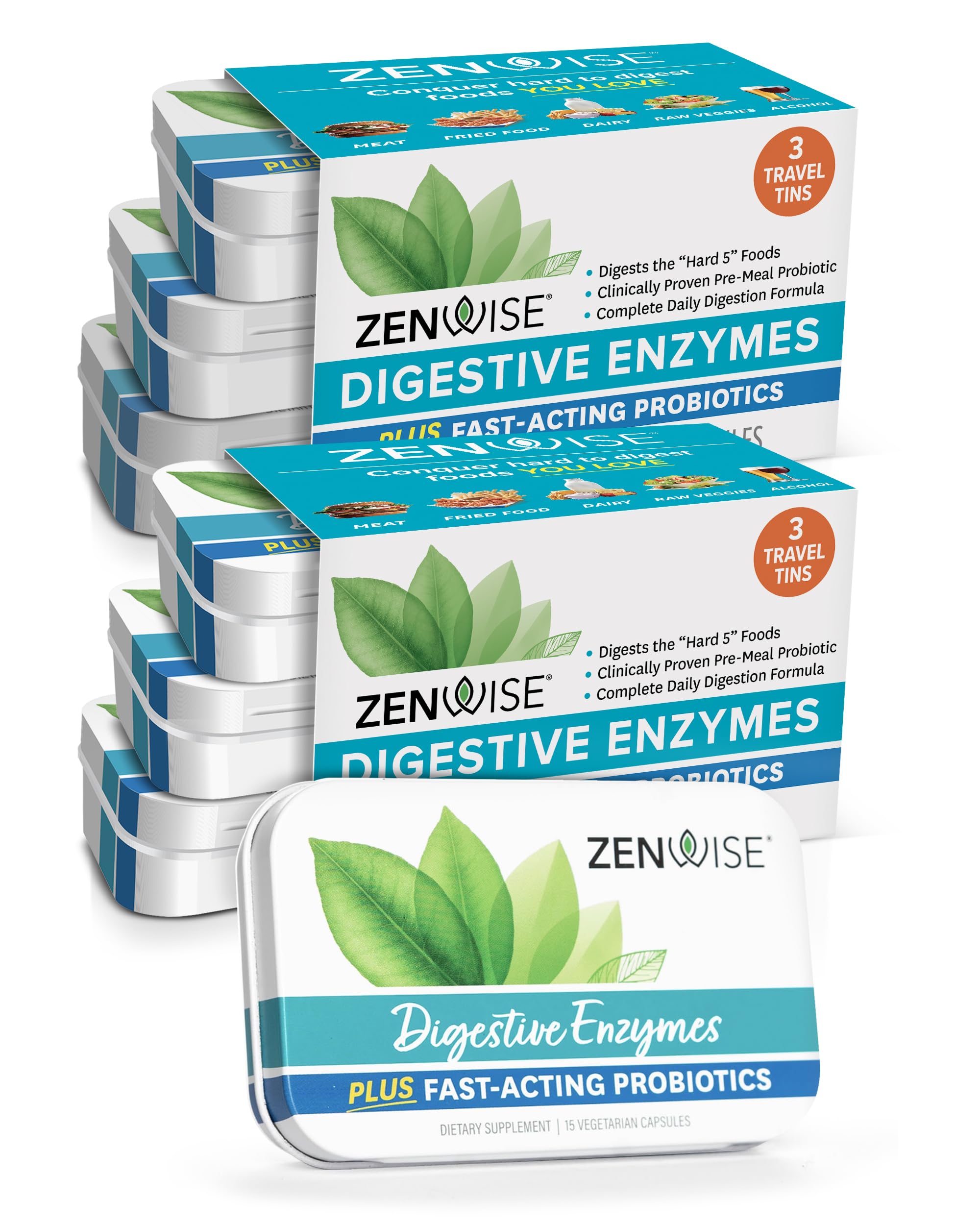 Zenwise Health Digestive Enzymes and Bromelain for Gut Health - Probiotic Multi Enzymes with Prebiotics and Probiotics for Women and Men for Digestive Health and Bloating Relief for Digestion - 90 CT
