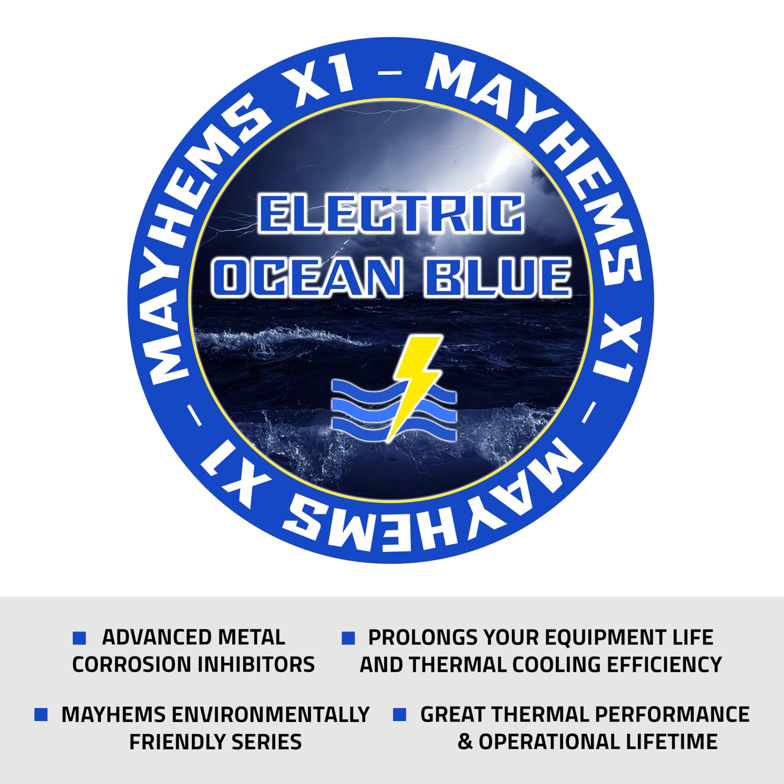 Mayhems - X1 refrigerante premezclado para PC - fluido de refrigeración líquida para ordenadores - serie ecológica, 5 litro, electric ocean blue (azul)