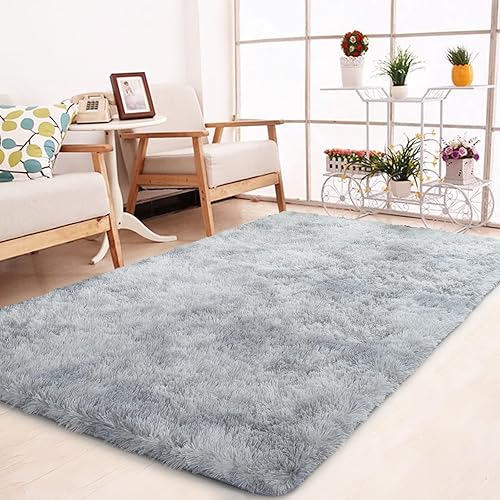 Alfombra de vaca lechera de 5 x 7 pies, ultra suave y bonita alfombra de vaca lechera para decoración de sala de estar, alfombra lanuda y esponjosa