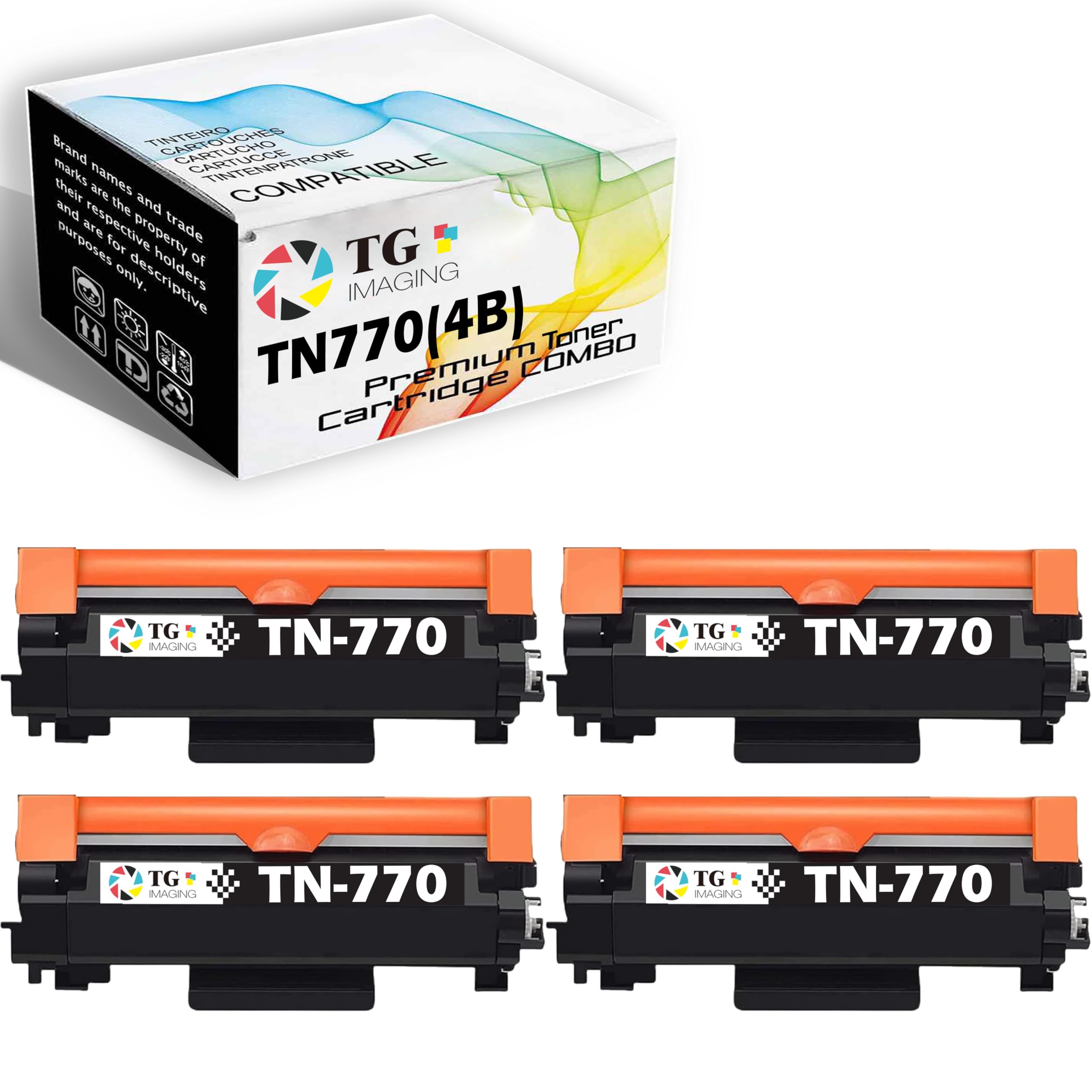 TG Imaging Compatible TN770 Toner Cartridge Black High Yield Replacement for Brother TN-770 TN 770 Toner for Brohter HL-L2370DW HL-L2370DWXL