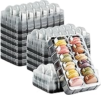 Vista 21 de Restaurantware Shock Safe - Cajas para llevar macarrones de 5.7 x 2.2 x 1.4 pulgadas, 100 cajas de exhibición duraderas, se adaptan a 3 macarons