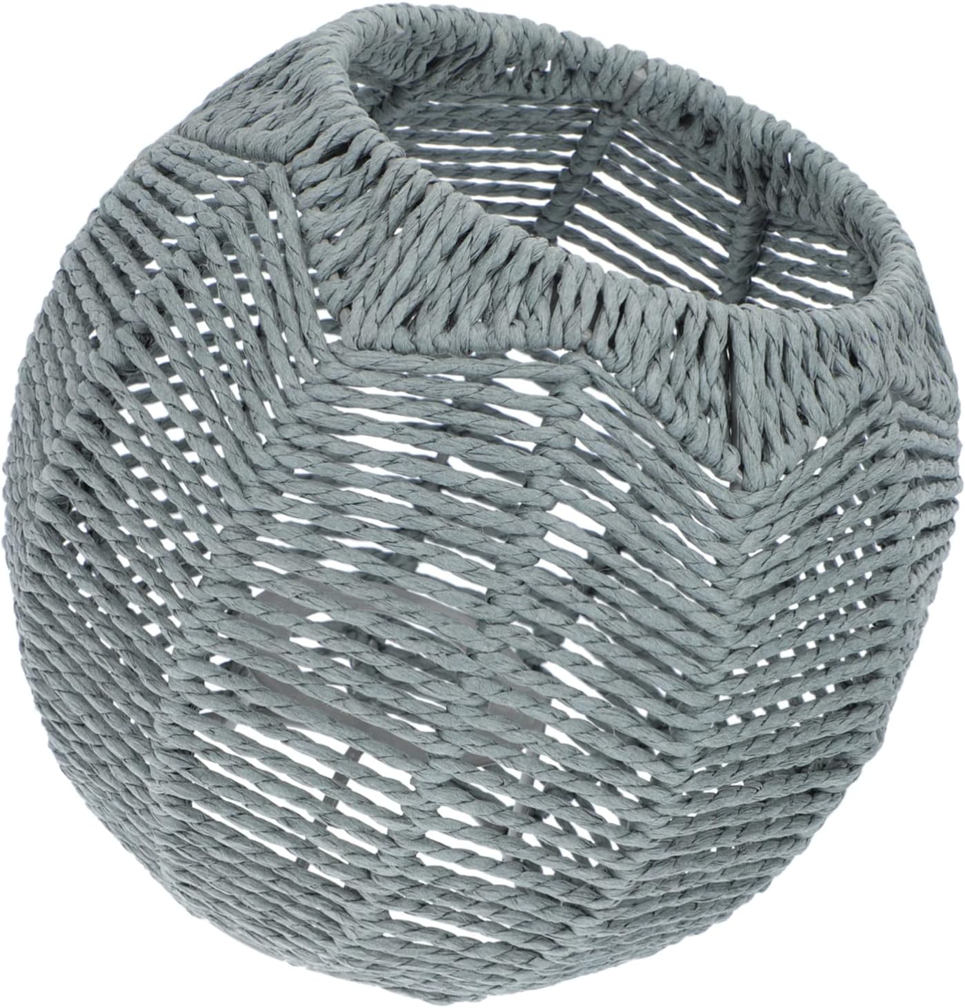 DOITOOL 1Pc Woven Rattan Lamp Shade Decorative Wicker Lamp Shade Woven Pendant Boho Light Fixture Shade Wicker Ball Hanging for Kitchen Living Room Bedroom Grey