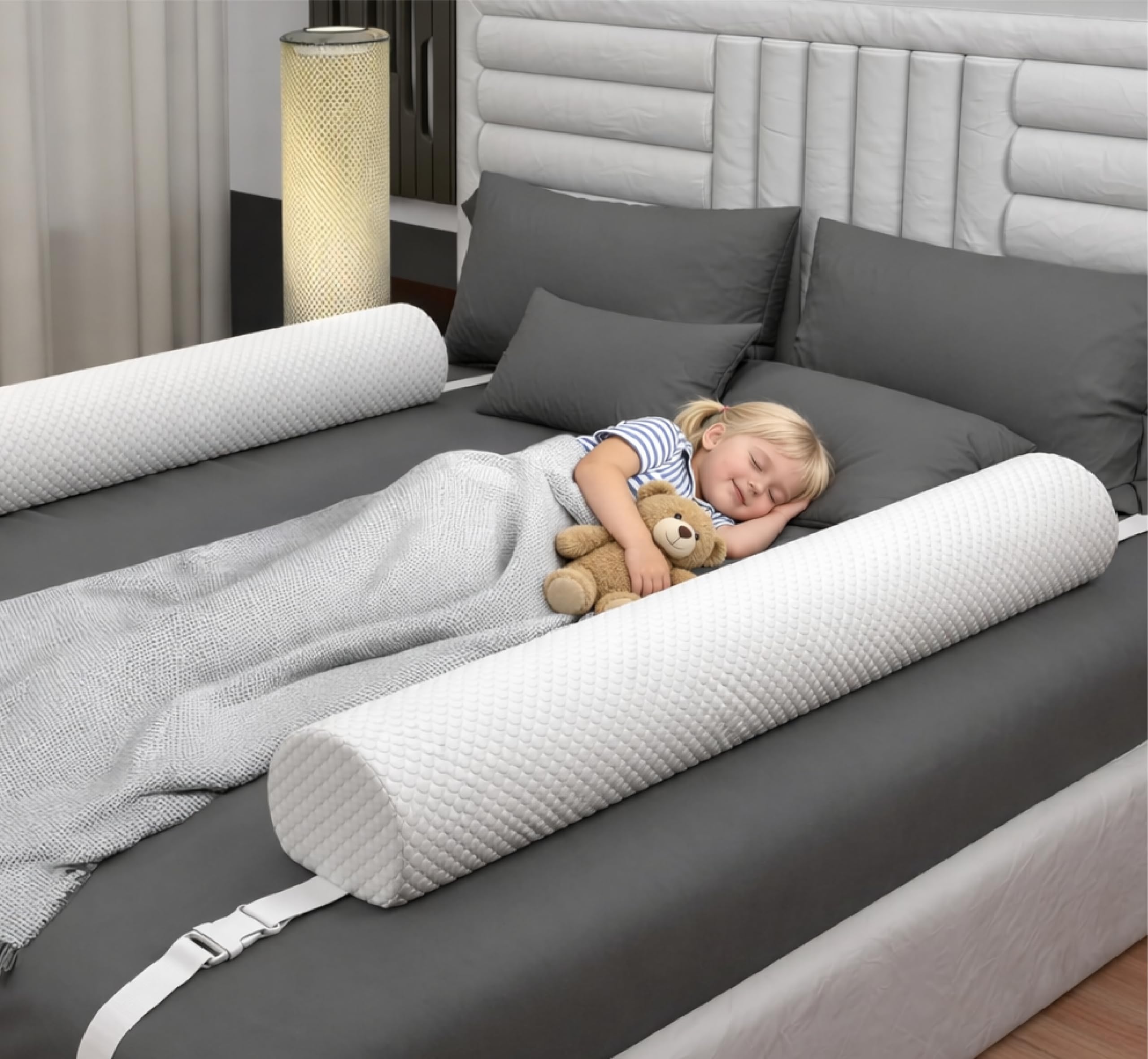 Photo 1 of [2-Pack] Premium Bed Bumpers for Toddlers with Adjustable Straps, Bed Rail For Toddlers, Toddler Bed Rail for Full Size, Twin, Queen & King Bed Size, Toddler Bed Rails