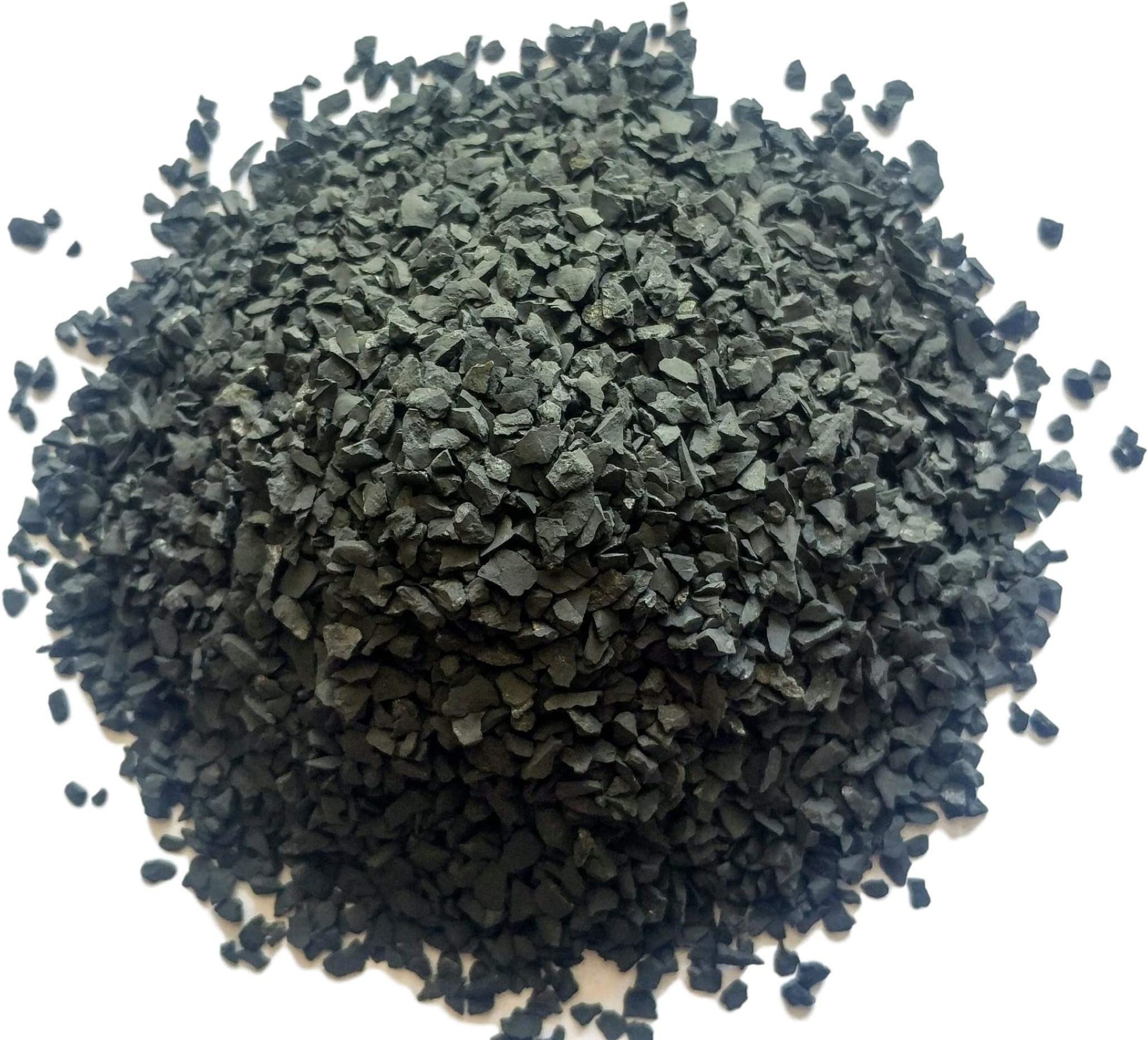 Black Shungite Crushed Chips - Large Sand - 100% Authentic Russian Stone - Healing Gemstones - Crafts & Orgonite Supply (4 oz (1/4 Lb))